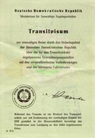 Transit Visa of East Germany